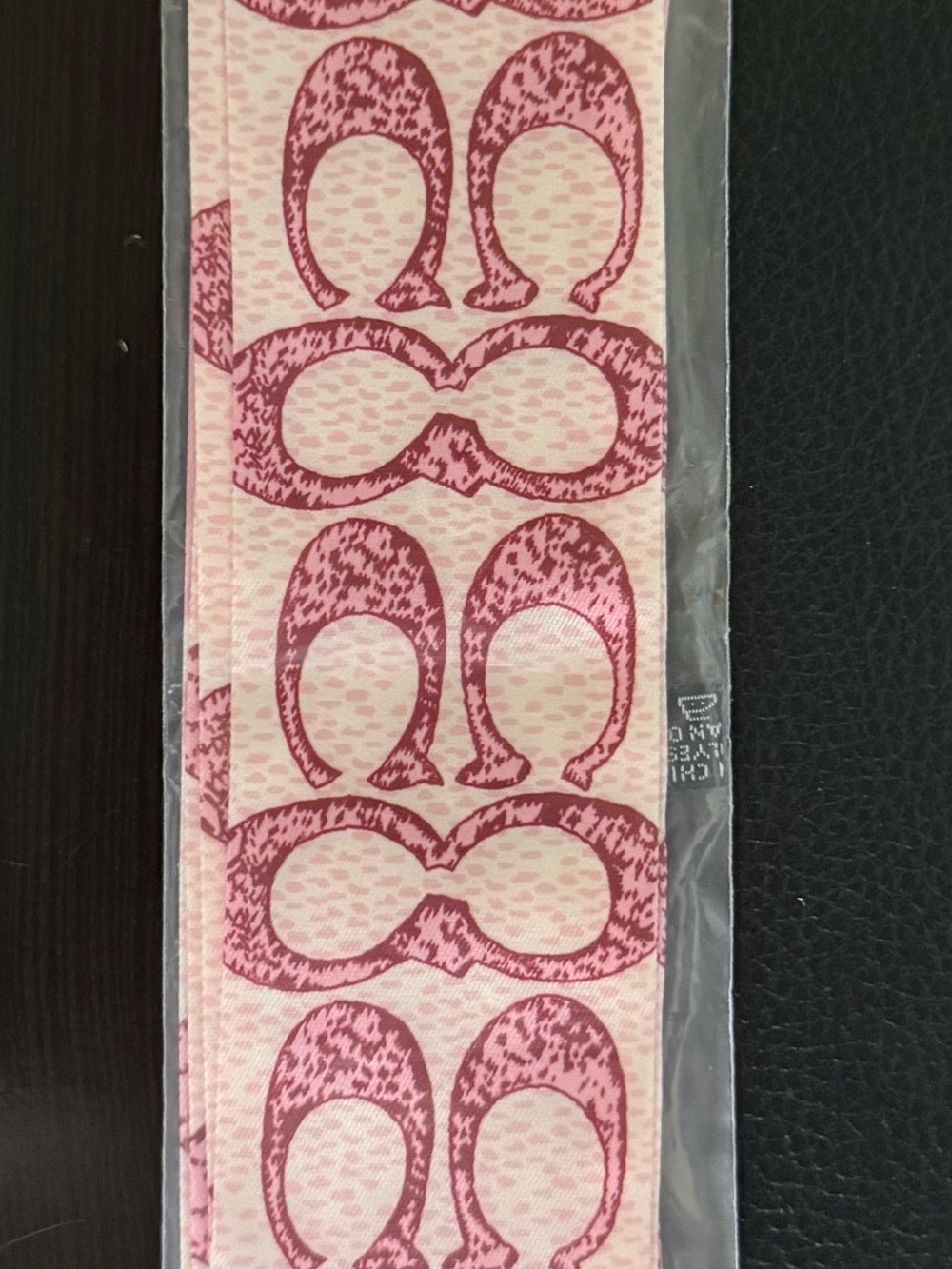 Authentic Coach Pink Patterned Twilly Scarf